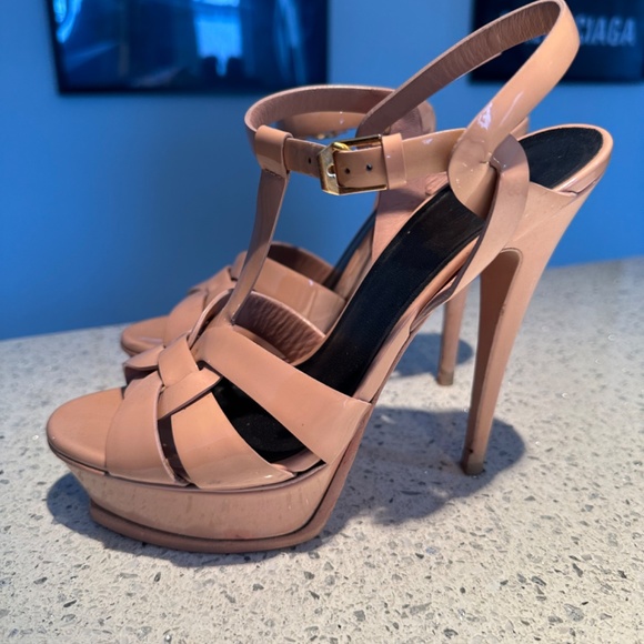 YVES SAINT LAURENT TRIBUTE PLATFORM SANDALS IN SMOOTH LEATHER - Picture 3 of 7